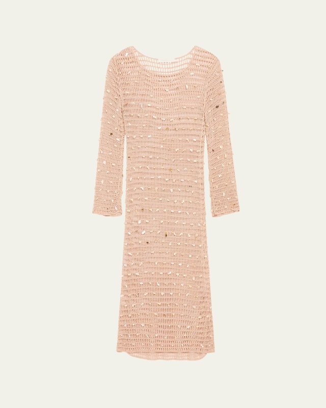 Wylie Shell Crochet Midi Dress